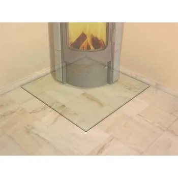 HARK Skleněná podložka pod krbová kamna HARK 120x120 cm s fazetkou
