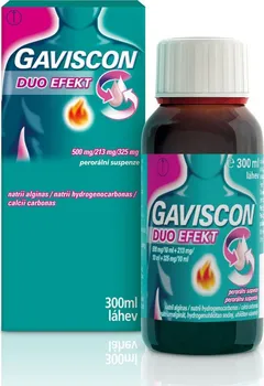 Lék proti pálení žáhy Gaviscon Duo Efekt Suspenze 300 ml