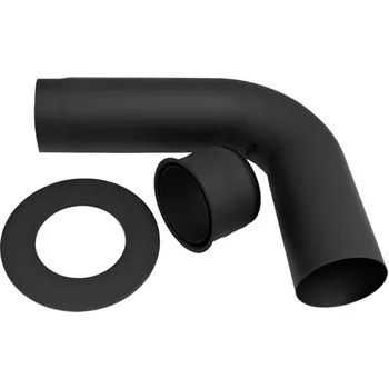 Kouřovod HARK kouřovod, set FF, koleno s čistícím otvorem Ø 150/90°/2 mm - 495x595 mm, graphit