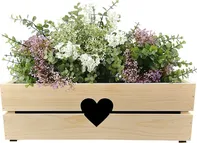 Obal na květináč Amadea Dřevěný obal na truhlík se srdcem 52 cm smrk 