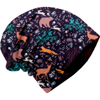 Čepice Unuo Unuo, Dětská čepice fleecová spadená, Noční zvířátka