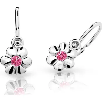 Náušnice Cutie Jewellery Dětské náušnice z bílého zlata C1736B-Malinová