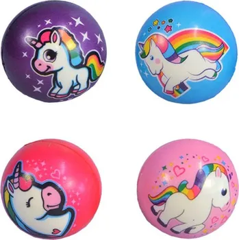 Dětský míč Míček soft měkký balonek s jednorožcem 7,5cm 4 druhy v sáčku