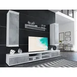 Obývací stěna Lousiana 2 beton/bílá