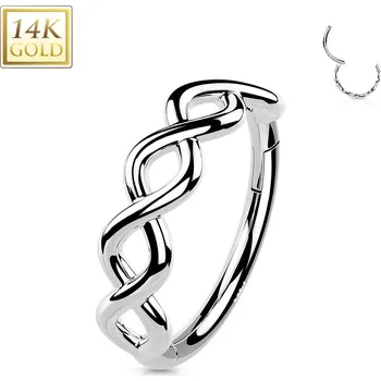Piercing Šperky4U Zlatý piercing - segment kruh, Au 585/1000 - ZL01231-WG