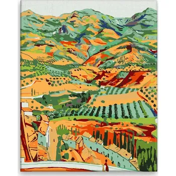 Malování podle čísel - Španělská krajina - 40x50 cm, bez dřevěného rámu - CZ výroba