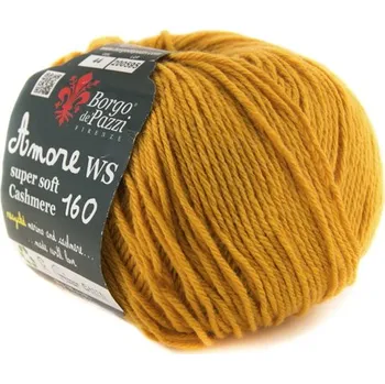 Příze Borgo de' Pazzi Amore WS Super soft Cashmere 160 senape 44 (Super soft Cashmere 160 senape 44)
