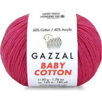 Příze Gazzal Příze Baby cotton 3415 pivoňková