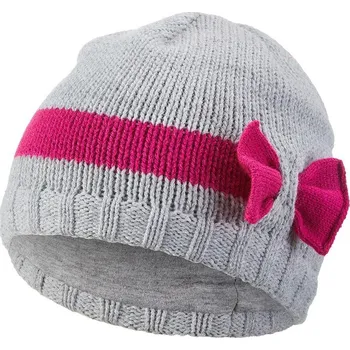 Čepice Little Angel Čepice pletená mašle Outlast ® - sv.šedá-růžová Velikost čepic: 1 | 36-38 cm