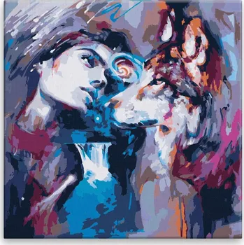 Malování podle čísel - Zahleděná - 40x40 cm, bez dřevěného rámu - CZ výroba