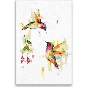 Dětské zboží Malování podle čísel - Dva kolibříci - 40x60 cm, bez dřevěného rámu - CZ výroba