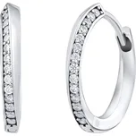 Luxusní náušnice kruhy JULIET z bílého zlata s čirými zirkony QRGWE148