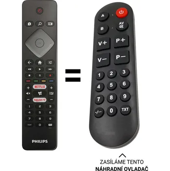 Dálkový ovladač Philips 70PUS7555/12 náhradní dálkový ovladač pro seniory.