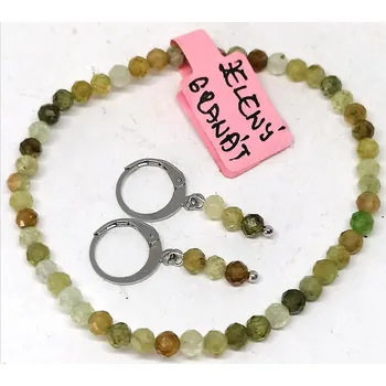 Šperk Zelený granát, sada (s chirurgickou ocelí)