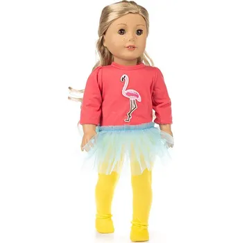 TUTU komplet pro American girl a Baby Born 43-45 cm Druhy: žluto- oranžový