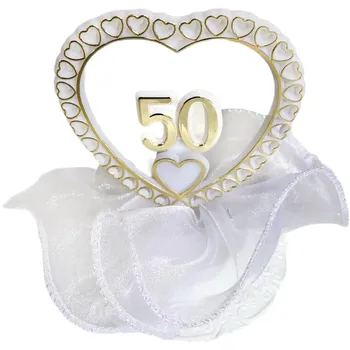 Svatební dekorace Modecor Zlatá svatba číslo 50 v srdci