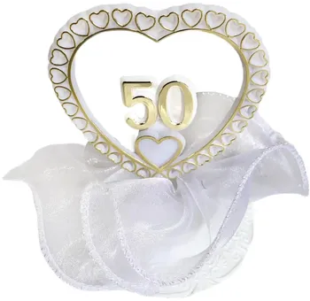 Party dekorace Modecor Zlatá svatba číslo 50 v srdci