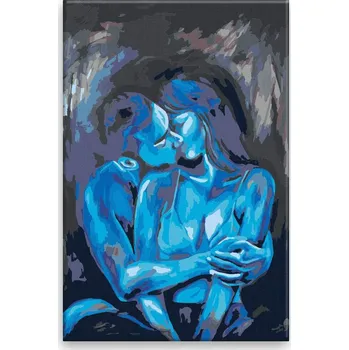 Dětské zboží Malování podle čísel - Modrá láska - 40x60 cm, bez dřevěného rámu - CZ výroba
