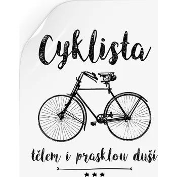 Samolepící dekorace Samolepka Cyklista tělem i prasklou duší