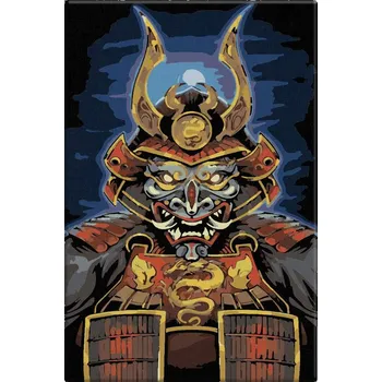 Malování podle čísel - Dračí Samuraj - 40x60 cm, bez dřevěného rámu - CZ výroba