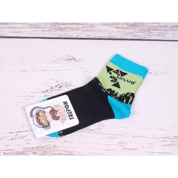 Chlapecké oblečení Ponožky TREPON METRICON černozelené s tyrkys bambusové velikosti ponožek: 16-18 ( EUR vel. 24-27)