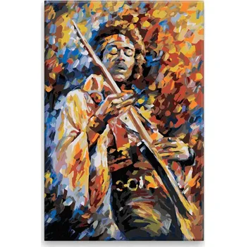 Dětské zboží Malování podle čísel - Jimi Hendrix s kytarou - 40x60 cm, bez dřevěného rámu - CZ výroba