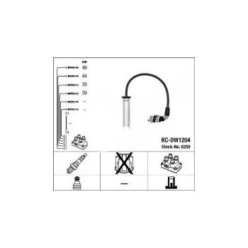 Zapalovací kabel Sada kabelů pro zapalování NGK RC-DW1204