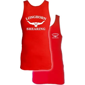 Pracovní zástěra Prodloužené bavlněné tílko Longhorn velikost M barva červená