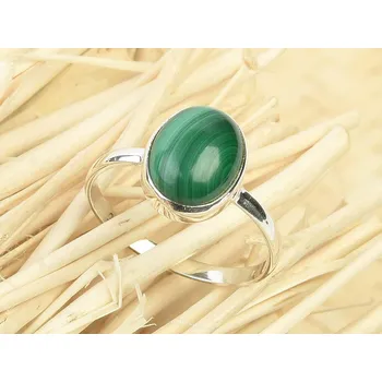 Prsten Malachit oválný prsten Ag 925/1000 stříbro