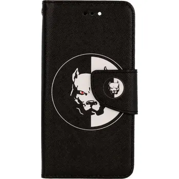 Pouzdro na mobilní telefon Pouzdro iPhone SE 2020 knížkové Černobílý pitbull (kryt neboli obal na iPhone SE 2020)
