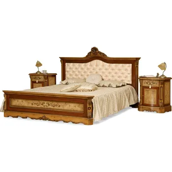 Postel IBA Luxusní manželská postel LADA Typ: Třešeň, Šířka postele: 160 cm, Design čela: Čalouněné