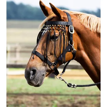 Koňská maska proti hmyzu Třásně Exclusive černé (Full)