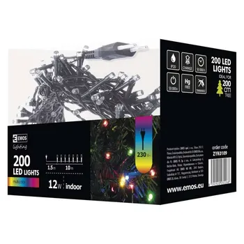 Vánoční osvětlení EMOS ZYK0109 světelný řetěz 200 LED multicolor