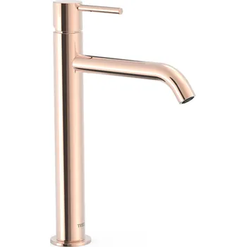 Tres STUDY COLORS Jednopáková umyvadlová baterie bez výpusti 30,4 cm, růžové zlato, 26230701OP