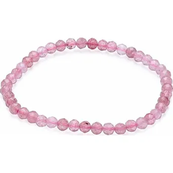 Náramek Křišťál jahodový náramek extra AA kvalita broušené korálky obvod cca 16 až 21 cm