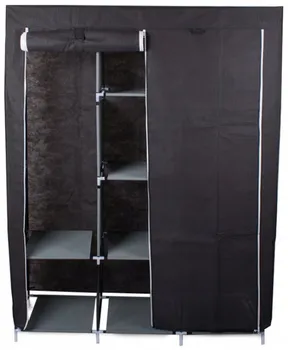 Šatní skříň Verk Látková šatní skříň 162 x 125 x 42 cm černá