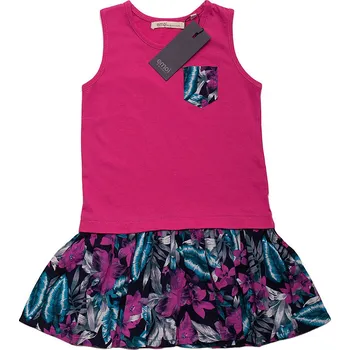 Dívčí šaty Dívčí růžové šaty s květinovou sukní Velikost: 116