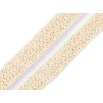 Příze Bavlněná šňůra plochá / dutinka šíře 10 mm, barva 3 režná