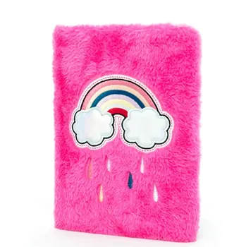 Zápisník Happy Spirit Plyšový zápisník A5 Duha