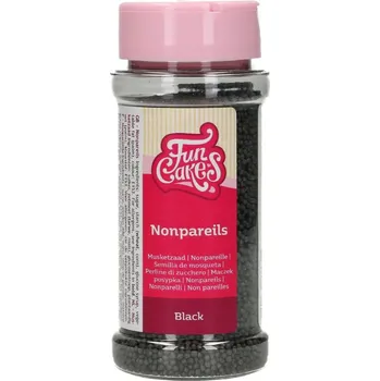 Jedlá dekorace na dort Černé malé perličky FunCakes