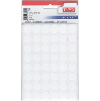 Samolepící etiketa Etikety A6, průměr 16 mm, bílá