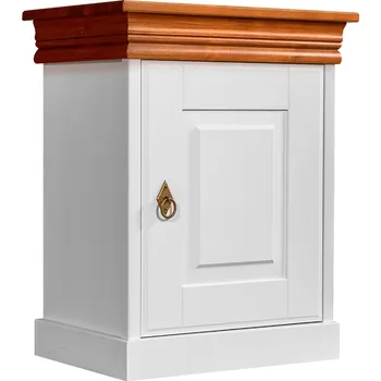 Noční stolek KATMANDU Noční stolek Toskania, bílá-med, rozměr 63x50x35cm