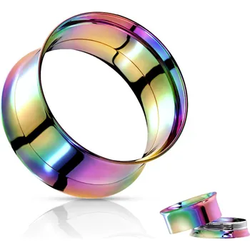 Piercing Šperky4U Ocelový tunel do ucha duhový - TN01080W-05