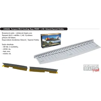 Plastikový model Eduard 1/48 Tempest Mk.II landing flaps PRINT (EDUARD/SPECIAL HOBBY)