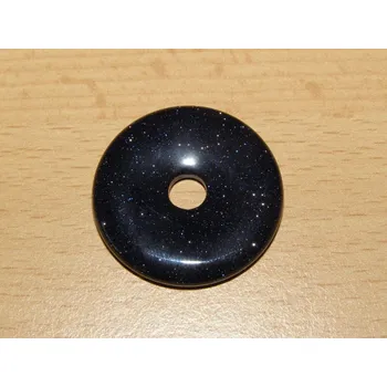 Drahý kámen Avanturín modrý třpytivý - Donut - kdm59