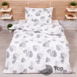 Bavlněné povlečení 140x200+70x90 Šedé listy