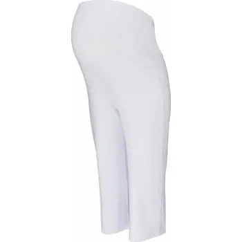 Be MaaMaa Těhotenské 3/4 tepláky s elastickým pásem - bílé, vel. L, L (40)
