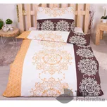 Bavlněné povlečení 140x200+70x90 Ornamenty jantarovo-hnědá