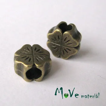 Dětské navlékací korálky Korálek kovový s š. prův 1kus, staromosaz