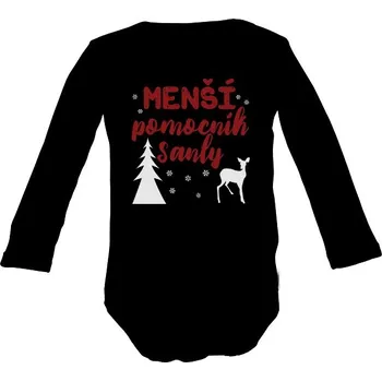 Kojenecký body Dětské body s potiskem Menší pomocník Santy dětské